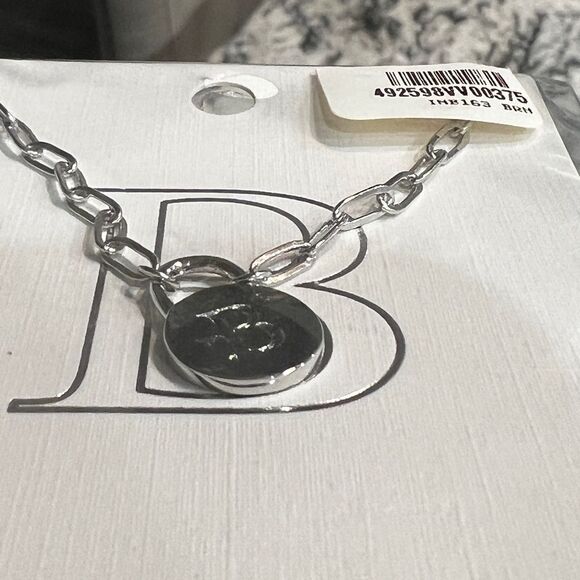 Initial B Silver Lock Pendant Necklace Monogram Letter Charm Chain 16" NEW - Picture 3 of 3
